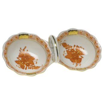 Twin salt cellar - Chinese Bouquet Rust