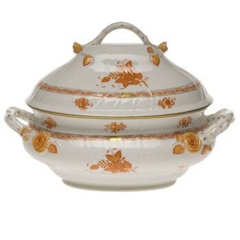 Soup tureen, branch knob - Chinese Bouquet Deep Rust