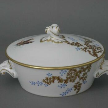 Vegetable dish, twisted knob - Butterfly and Bamboo
