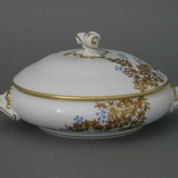 Vegetable dish, branch knob - Butterfly and Bamboo