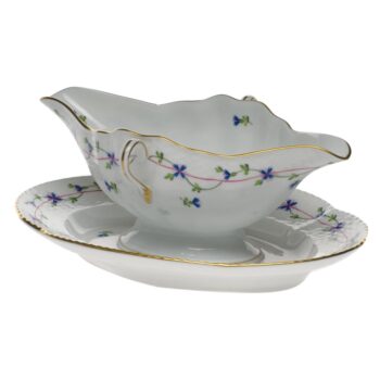 Gravy boat with stand - Petite Blue Garland