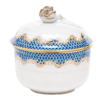 Sugar basin, bird knob - Fish Scale Blue
