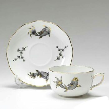 Coy Fish Black - Teacup and Saucer