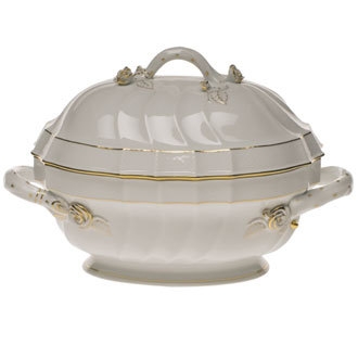 Soup tureen, branch knob - Golden Edge