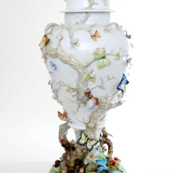 Vase with butterfly ornament