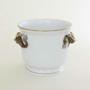 Flowerpot, dolphin handle, medium - Fishnet Black & Gold