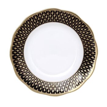 Herend Black Gold Fish Scale Dinner Plate