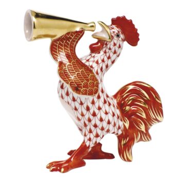 Herend porcelain from Hungary, handmade and handpainted with 24K gold accents. Makes for the perfect gift for that special someone. Measures 3 ¼" l x 3 ½" h.