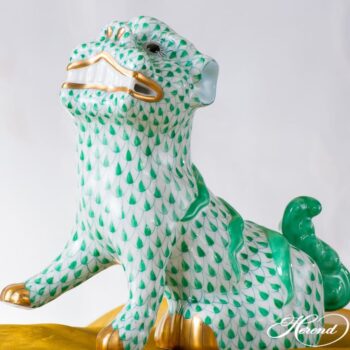 Herend-red-foo-dog green fishnet