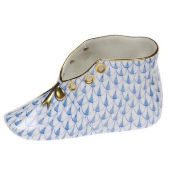 Herend Fishnet Blue Baby Shoe Gift
