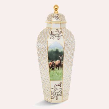 Herend Limited Edition Vase, openwork, button knob, four seasons