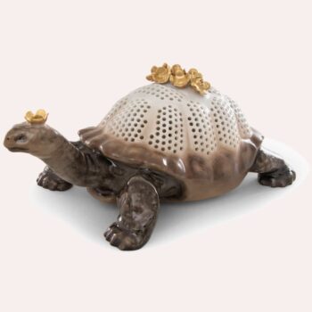 Herend Tortoise, openwork, with flowers