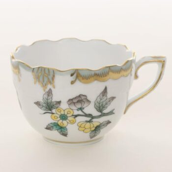 Herend Green and Yellow Queen Victoria Espresso cup and Saucer