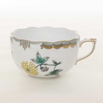 Herend Green and Yellow Queen Victoria Teacup and Saucer