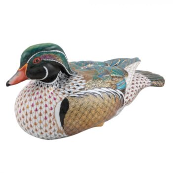 Herend Wood Duck Multicolor Figurine Reserve Collection