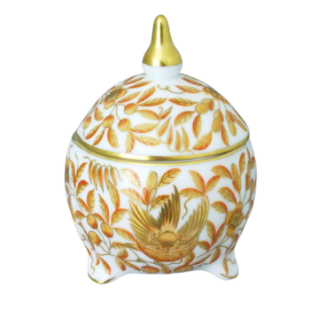 Herend-Porcelain-Bonbonniere-Brown-Gold-Zoo-Garden
